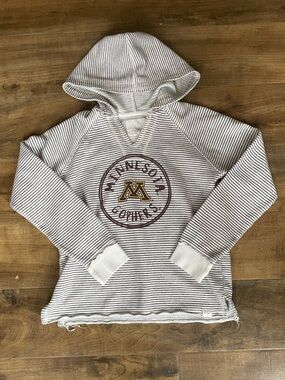 Minnesota Gophers Cropped Hoodie Womens Medium Striped Blue 84